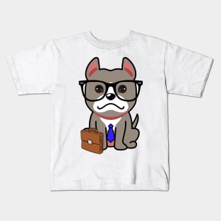 Cute grey Dog is a colleague at work Kids T-Shirt